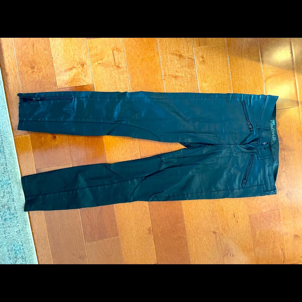 Madewell size 28 pseudo leather black pants, like new